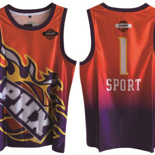 Men's Phoenix Suns#1 Devin Booker Purplev Orange Print Basketball Jersey