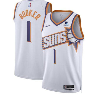 Men's Phoenix Suns #1 Devin Booker White 2023 Association Edition Stitched Basketball Jersey