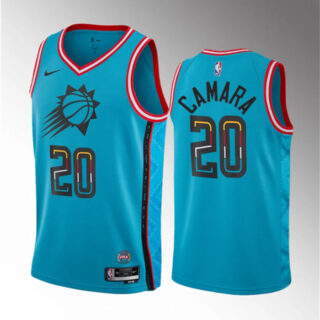 Men's Phoenix Suns #20 Toumani Camara Blue 2023 Draft City Edition Stitched Basketball Jersey
