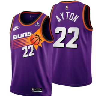 Men's Phoenix Suns #22 Deandre Ayton Purple Stitched Basketball Jersey