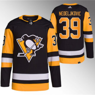 Men's Pittsburgh Penguins #39 Alex Nedeljkovic Black Stitched Jersey