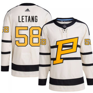 Men's Pittsburgh Penguins #58 Kris Letang Cream 2023 Winter Classic Stitched Jersey