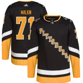 Men's Pittsburgh Penguins #71 Evgeni Malkin 2021 2022 Black Stitched Jersey