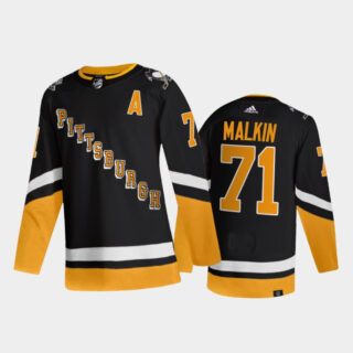 Men's Pittsburgh Penguins #71 Evgeni Malkin 2021 2022 Black Stitched Jersey