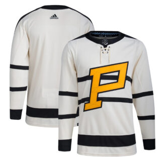 Men's Pittsburgh Penguins Blank Cream 2023 Winter Classic Stitched Jersey
