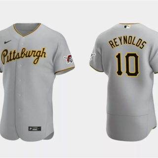 Men's Pittsburgh Pirates #10 Bryan Reynolds Grey Flex Base Stitched Baseball Jersey