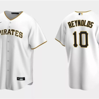 Men's Pittsburgh Pirates #10 Bryan Reynolds White Cool Base Stitched Baseball Jersey