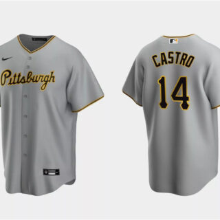 Men's Pittsburgh Pirates #14 Rodolfo Castro Grey Cool Base Stitched Baseball Jersey