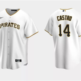 Men's Pittsburgh Pirates #14 Rodolfo Castro White Cool Base Stitched Baseball Jersey
