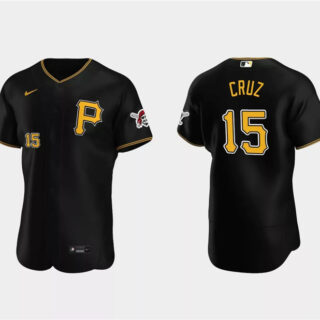 Men's Pittsburgh Pirates #15 Oneil Cruz Black Flex Base Stitched Baseball Jersey