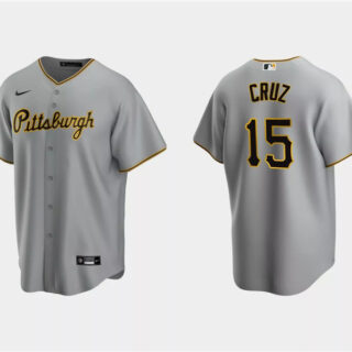 Men's Pittsburgh Pirates #15 Oneil Cruz Grey Cool Base Stitched Baseball Jersey