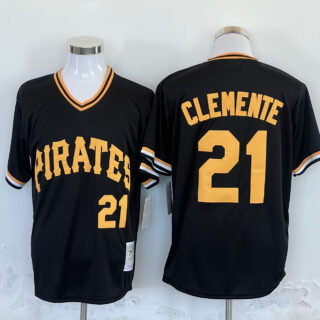 Men's Pittsburgh Pirates #21 Roberto Clemente Black Stitched Baseball Jersey