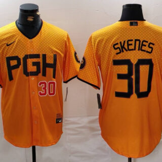 Men's Pittsburgh Pirates #30 Paul Skenes Gold City Connect Stitched Jerseys