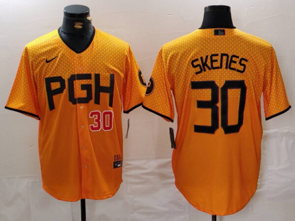 Men's Pittsburgh Pirates #30 Paul Skenes Gold City Connect Stitched Jerseys