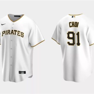 Men's Pittsburgh Pirates #91 Ji Man Choi White Cool Base Stitched Baseball Jersey