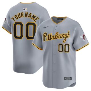 Men's Pittsburgh Pirates Active Player Custom Grey Away Limited Stitched Baseball Jersey