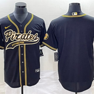 Men's Pittsburgh Pirates Blank Black Cool Base Stitched Baseball Jersey