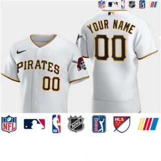 Men's Pittsburgh Pirates Custom Nike Flexbase White Jersey