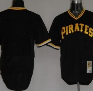 Men's Pittsburgh Pirates Customized Black Throwback Jersey