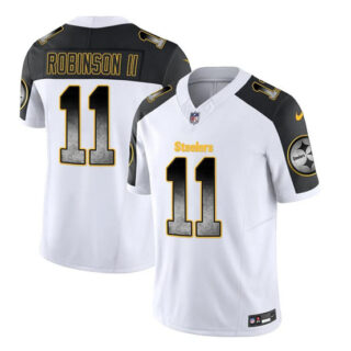 Men's Pittsburgh Steelers #11 Allen Robinson II White Black 2023 F.U.S.E. Smoke Vapor Untouchable Limited Stitched Jersey