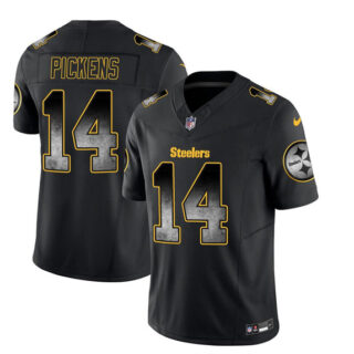 Men's Pittsburgh Steelers #14 George Pickens Black 2023 F.U.S.E. Smoke Vapor Untouchable Limited Stitched Jersey