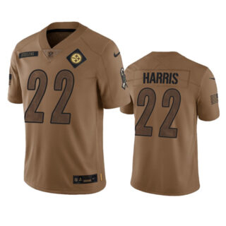 Men's Pittsburgh Steelers #22 Najee Harris 2023 Brown Salute To Service Limited Jersey