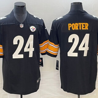 Men's Pittsburgh Steelers #24 Joey Porter Jr. Black 2023 Draft Vapor Untouchable Limited Stitched Jersey
