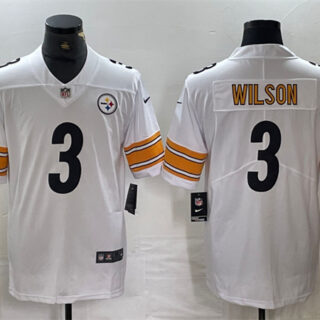 Men's Pittsburgh Steelers #3 Russell Wilson White Vapor Untouchable Limited Stitched Jersey