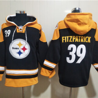Men's Pittsburgh Steelers #39 Minkah Fitzpatrick Black Ageless Must-Have Lace-Up Pullover Hoodie