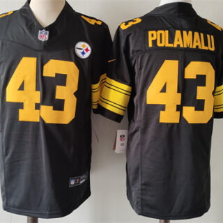 Men's Pittsburgh Steelers #43 Troy Polamalu Black 2023 F.U.S.E. Color Rush Vapor Untouchable Color Rish Limited Jersey