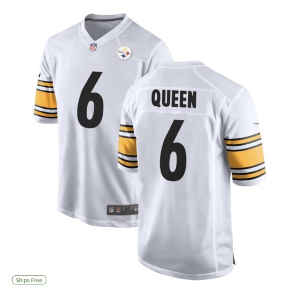 Men's Pittsburgh Steelers #6 Patrick Queen White Vapor Untouchable Limited Football Stitched Jersey