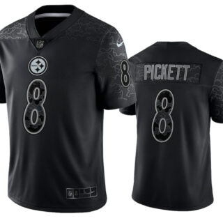 Men's Pittsburgh Steelers #8 Kenny Pickett Black Reflective Limited Stitched Jersey