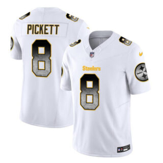Men's Pittsburgh Steelers #8 Kenny Pickett White 2023 F.U.S.E. Smoke Vapor Untouchable Limited Stitched Jersey