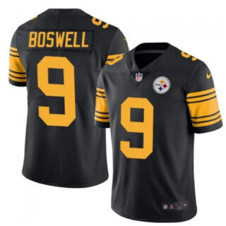 Men's Pittsburgh Steelers #9 Chris Boswell Black Vapor Color Rush Stitched Jersey