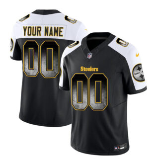 Men's Pittsburgh Steelers Active Player Custom Black White 2023 F.U.S.E. Smoke Vapor Untouchable Limited Stitched Jersey