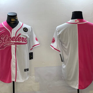 Men's Pittsburgh Steelers Blank 2024 Arctic Red White Salute To Service Stitched Baseball Jerseys