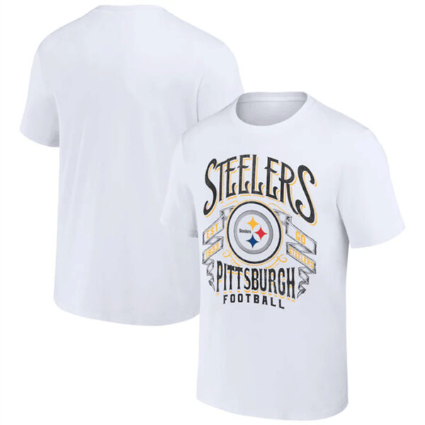 Men's Pittsburgh Steelers White X Darius Rucker Collection Vintage Football T-Shirt