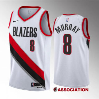 Men's Portland Trail Blazers #8 Kris Murray White 2023 Draft Association Edition Stitched Basketball Jersey