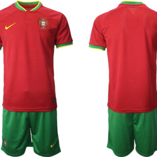Men's Portugal Blank Red Home Soccer Jersey Suit