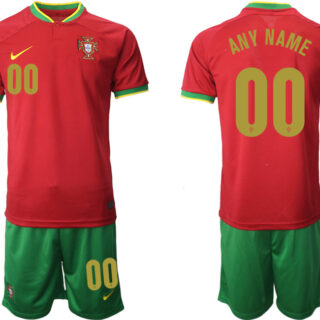Men's Portugal Custom Red Home Soccer Jersey Suit