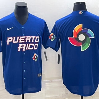 Men's Puerto Rico Baseball 2023 Royal World Baseball Big Logo With Patch Classic Stitched Jersey