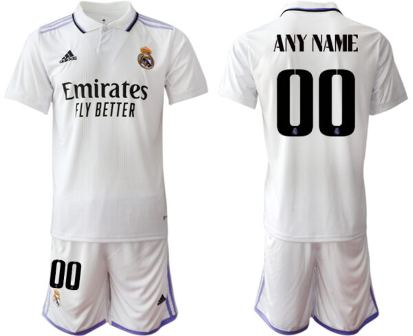 Men's Real Madrid Custom 22 23 White Home Soccer Jersey Suit