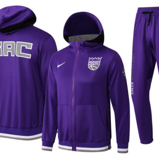 Men's Sacramento Kings 75th Anniversary Purple Performance Showtime Full-Zip Hoodie Jacket And Pants Suit