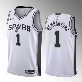 Men's San Antonio Spurs #1 Victor Wembanyama White 2022 23 Association Edition Stitched Basketball JerseyS