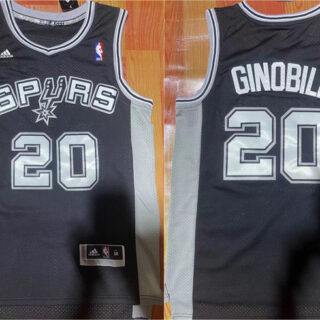 Men's San Antonio Spurs #20 Manu Ginobili Black Stitched Basketball Jersey