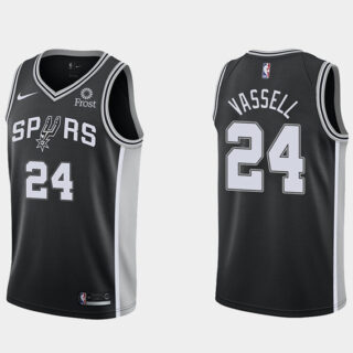 Men's San Antonio Spurs #24 Devin Vassell Black Icon Edition Stitched Jersey