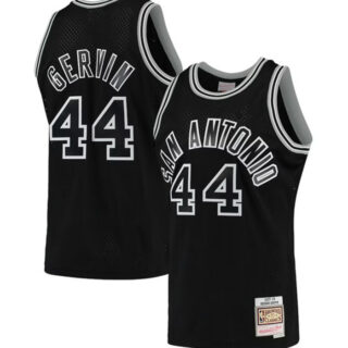 Men's San Antonio Spurs #44 George Gervin Black 1977-78 Hardwood Classics Swingman Stitched Jersey