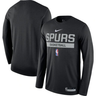 Men's San Antonio Spurs Black 2022 23 Legend On-Court Practice Performance Long Sleeve T-Shirt