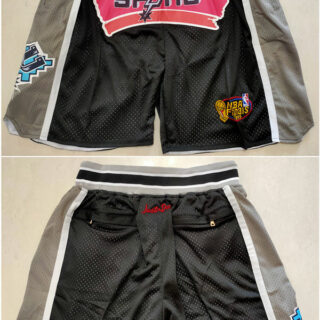 Men's San Antonio Spurs Black Grey Shorts (Run Small)