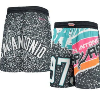 Men's San Antonio Spurs Black Mitchell & Ness Hardwood Classics Shorts (Run Small)